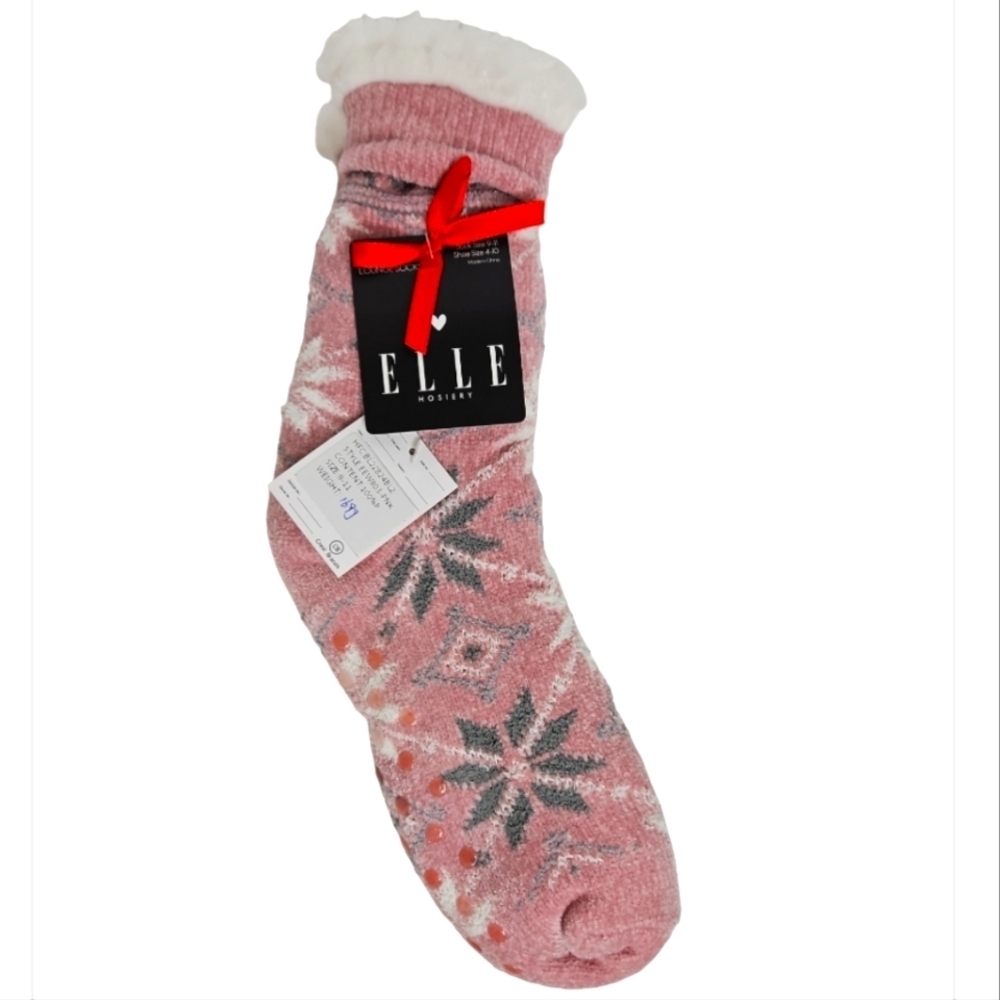 Elle Hosiery Snowflake Lounge Slipper Socks